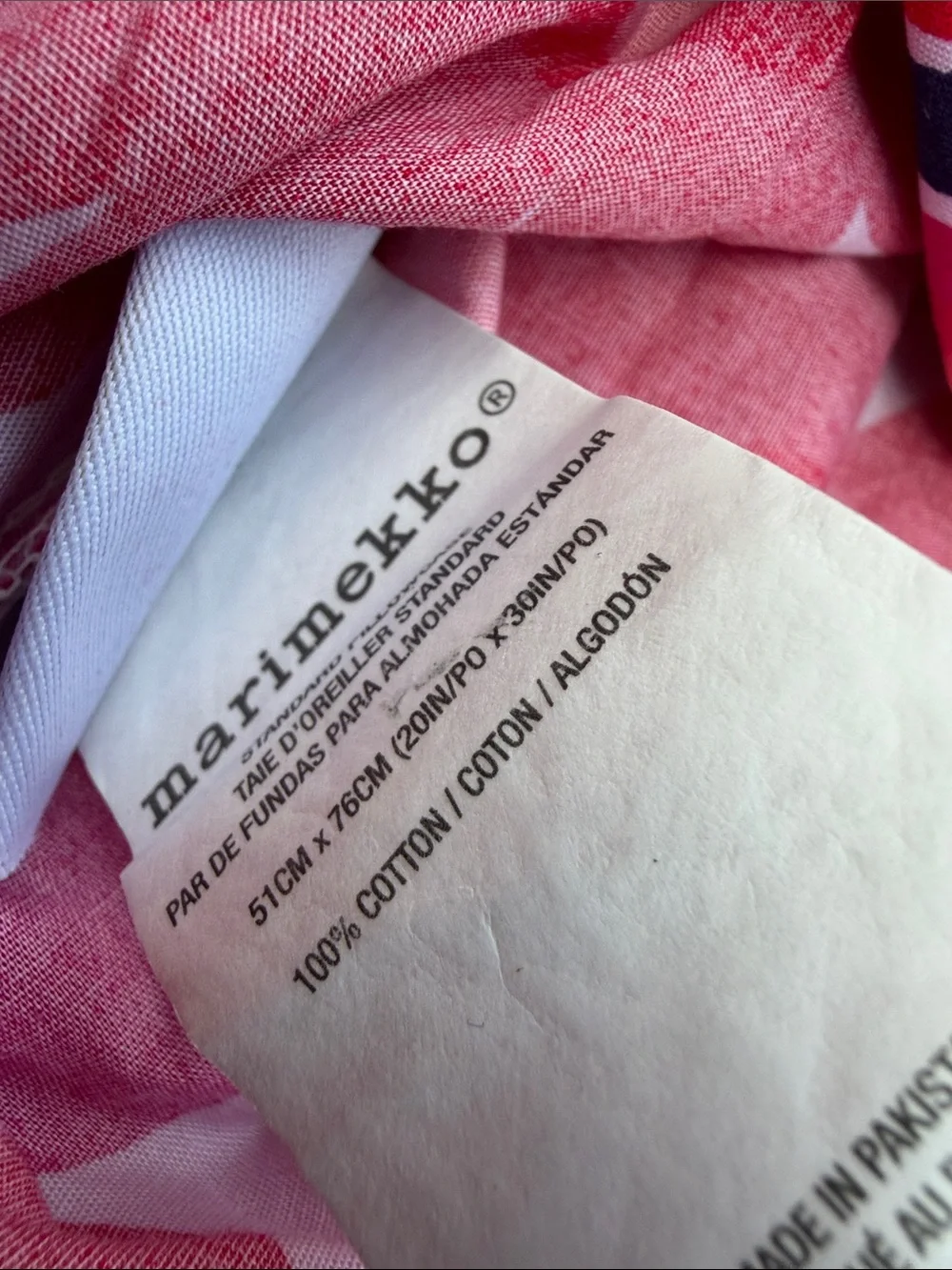 2 Pink & Red Floral Cotton standard pillowcases -marimekko different designs